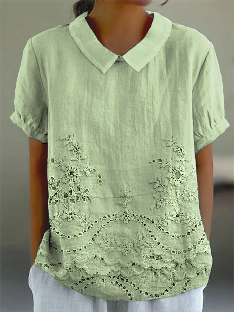 Josephine | Floral Embroidered Shirt