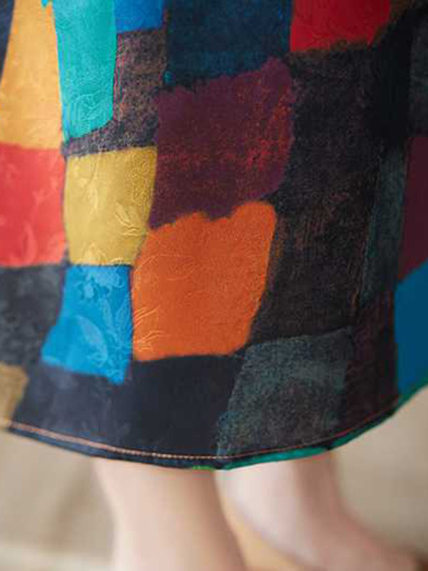 Belle | Dress With Colourful Squares
