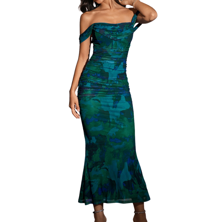 PRIMROSE™ – Stylish One-Shoulder Corset Mesh Dress
