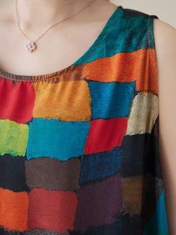 Belle | Dress With Colourful Squares