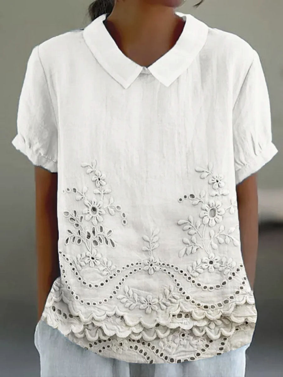Josephine | Floral Embroidered Shirt