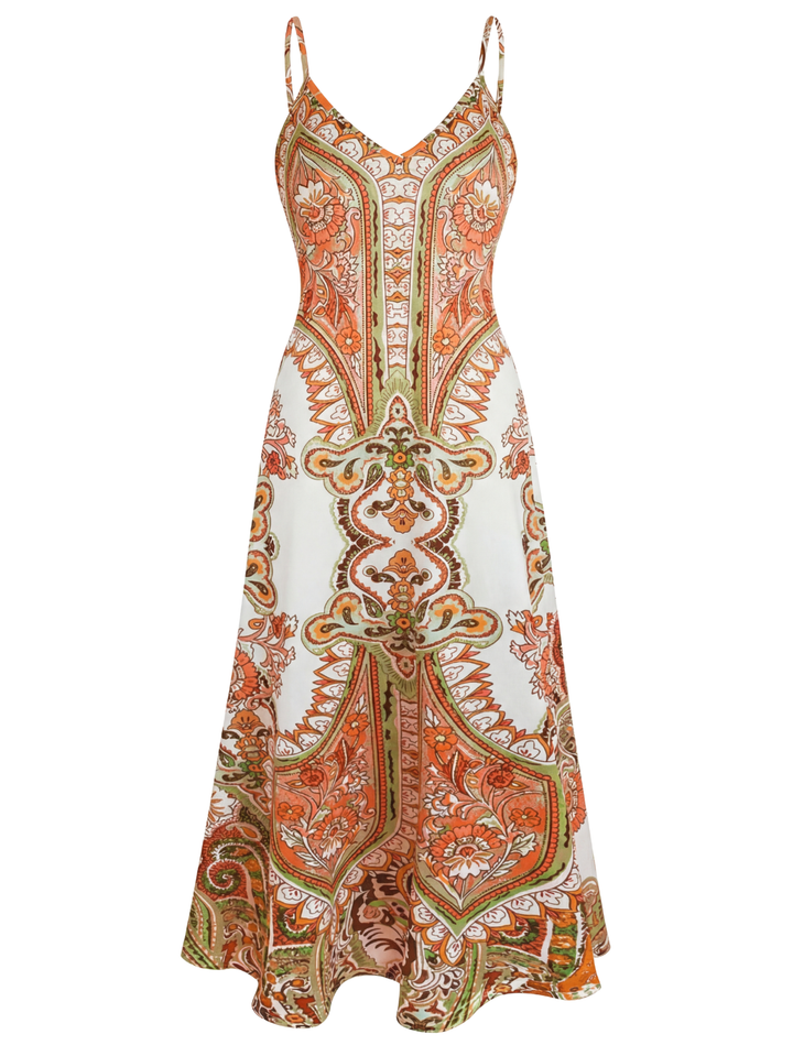 Sammy | Boho Floral Print Sleeveless Dress