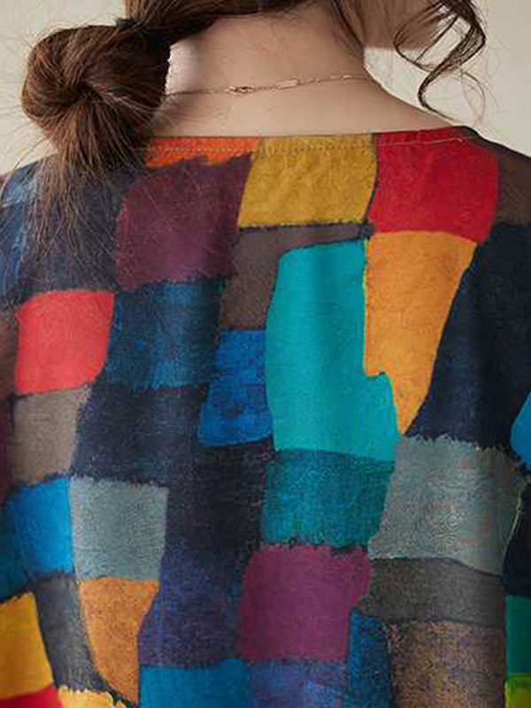 Belle | Dress With Colourful Squares