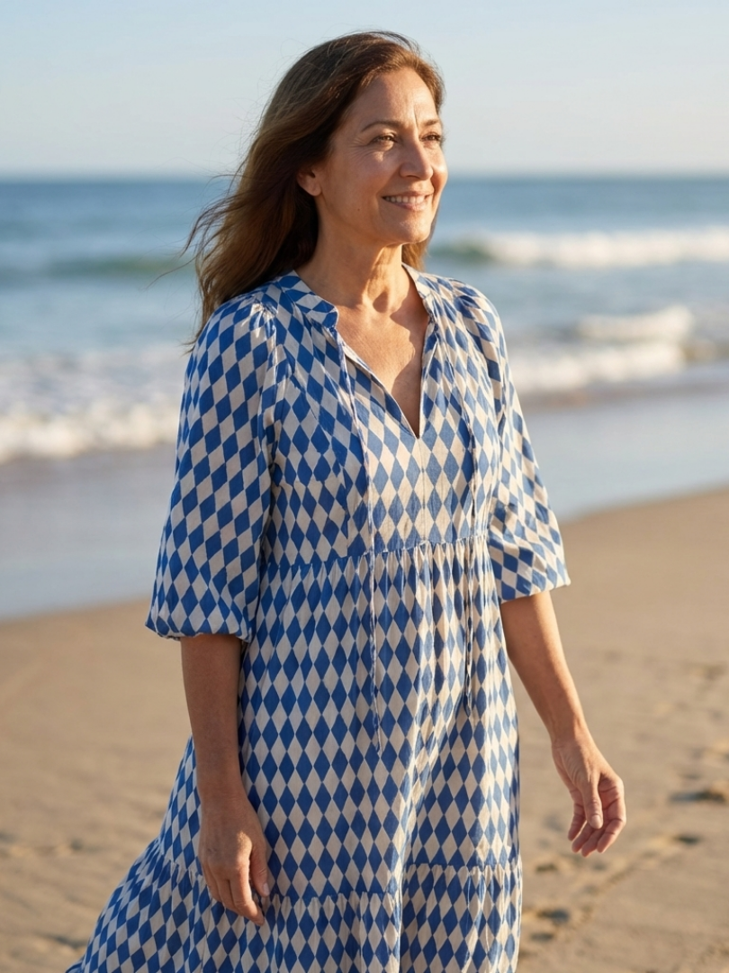Sara | Diamond Print Maxi Dress