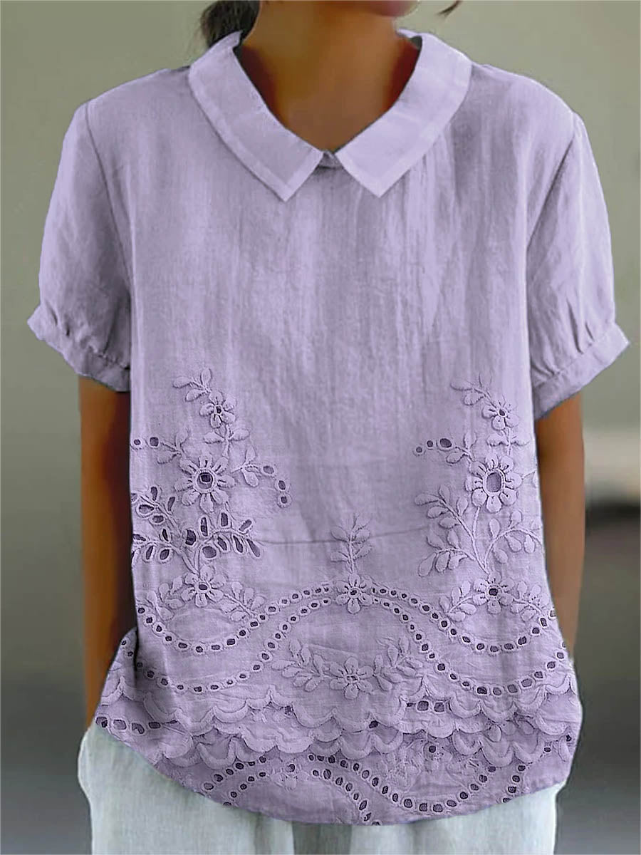 Josephine | Floral Embroidered Shirt