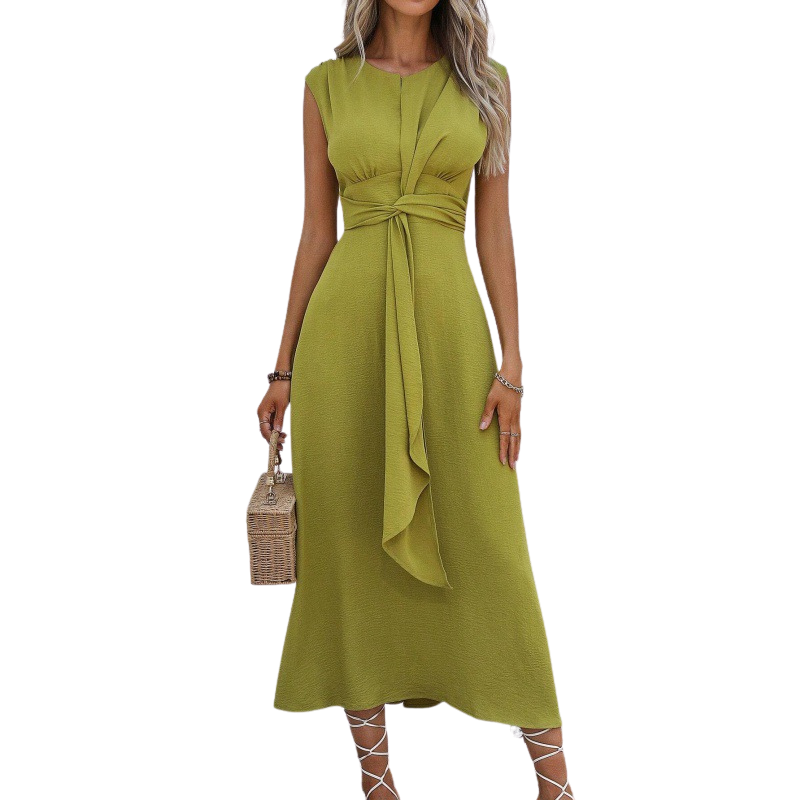 MIYA™ | Stylish Waist-Tie Long Sleeveless Dress
