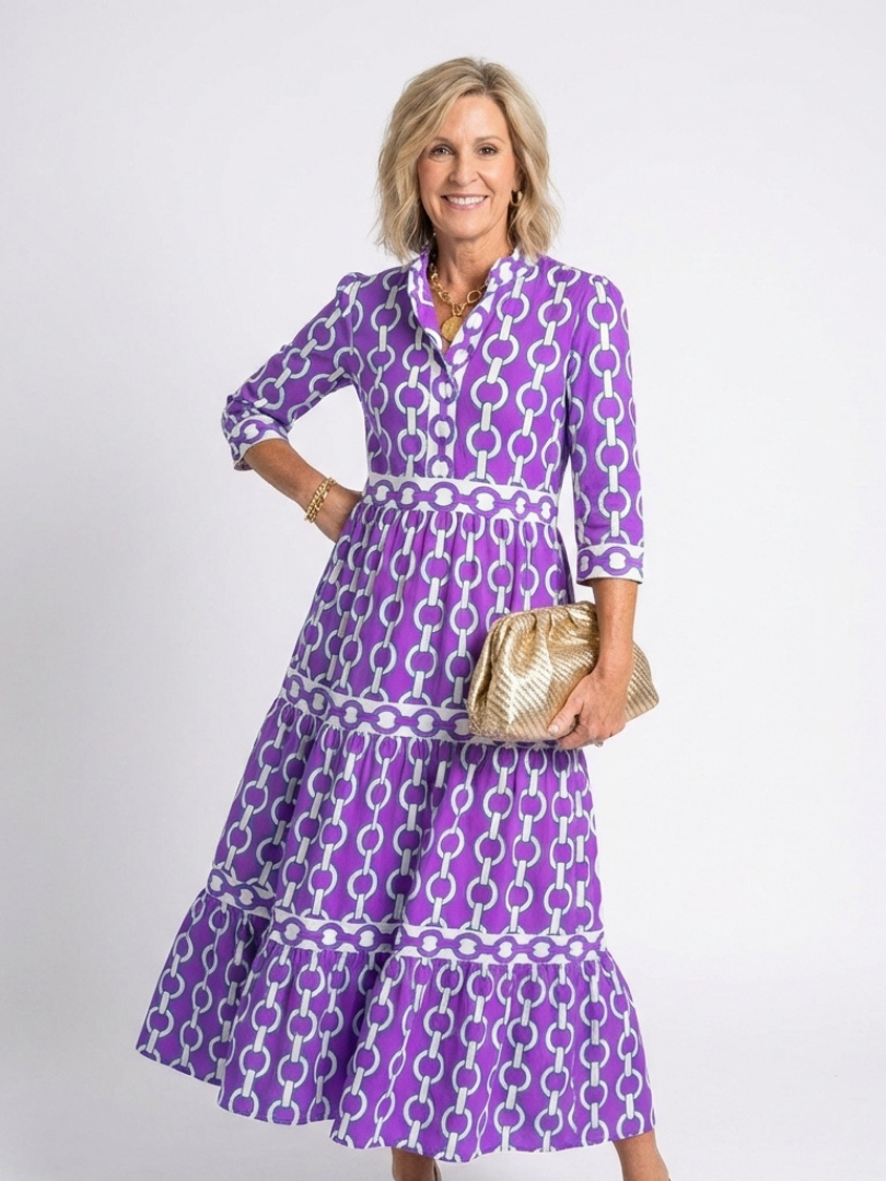 Carla | Chain Pattern Midi Dress