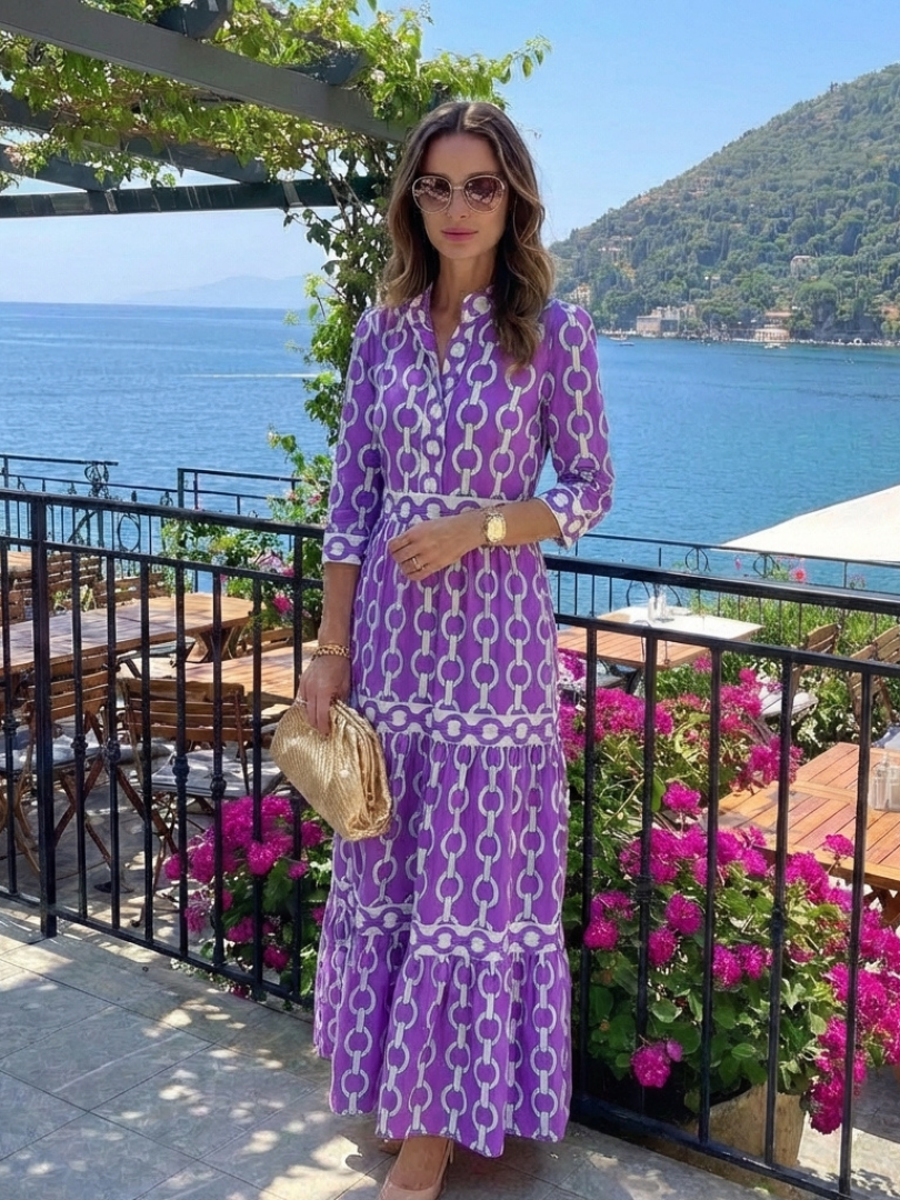 Carla | Chain Pattern Midi Dress