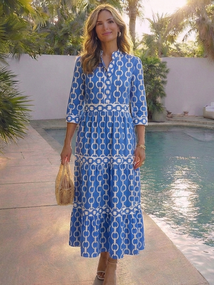 Carla | Chain Pattern Midi Dress