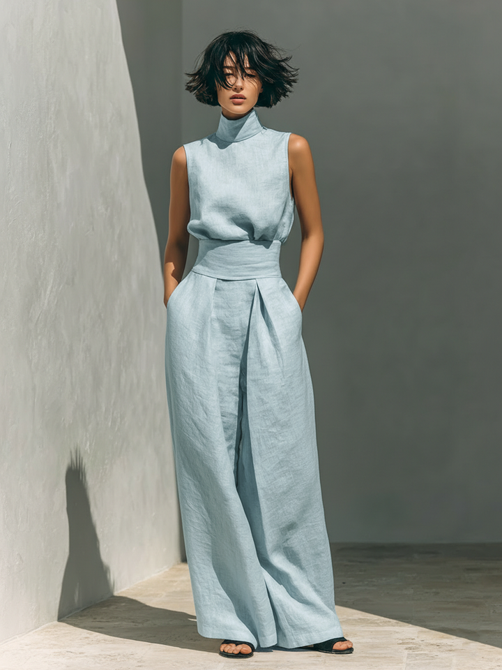 Desiree | Minimalist Tank Top & Wide-Leg Pants Set