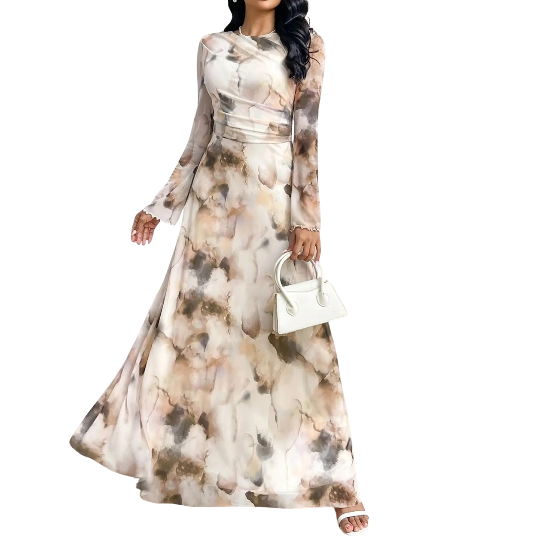 Lucina | Tie-Dye Mesh Print Dress