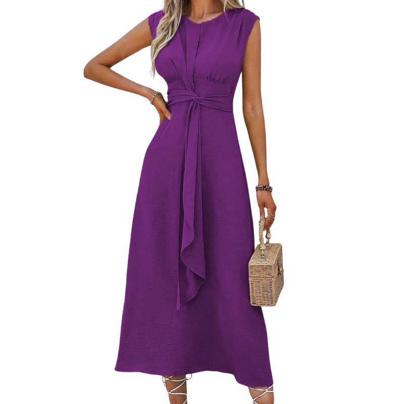 MIYA™ | Stylish Waist-Tie Long Sleeveless Dress