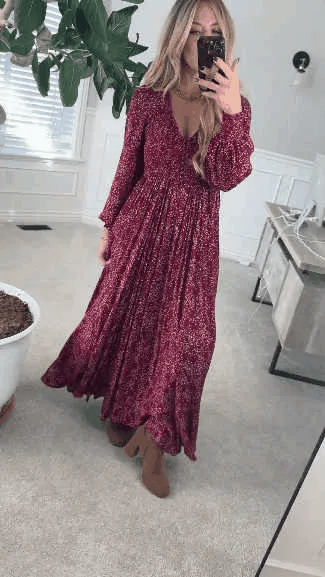 Carissia | Long Sleeve Maxi Dress