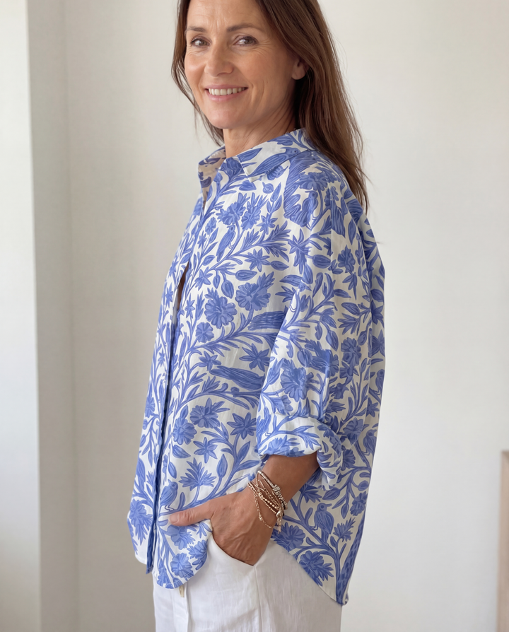 Isabelle | Blue Floral Blouse