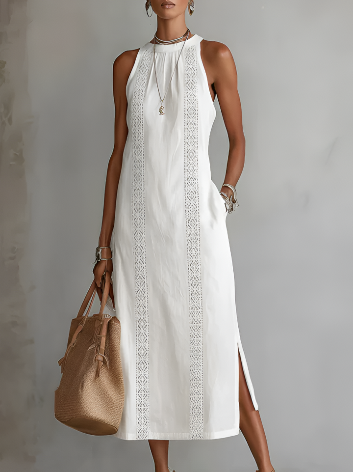 Cecilia | Midi Dress With a Mandarin Collar