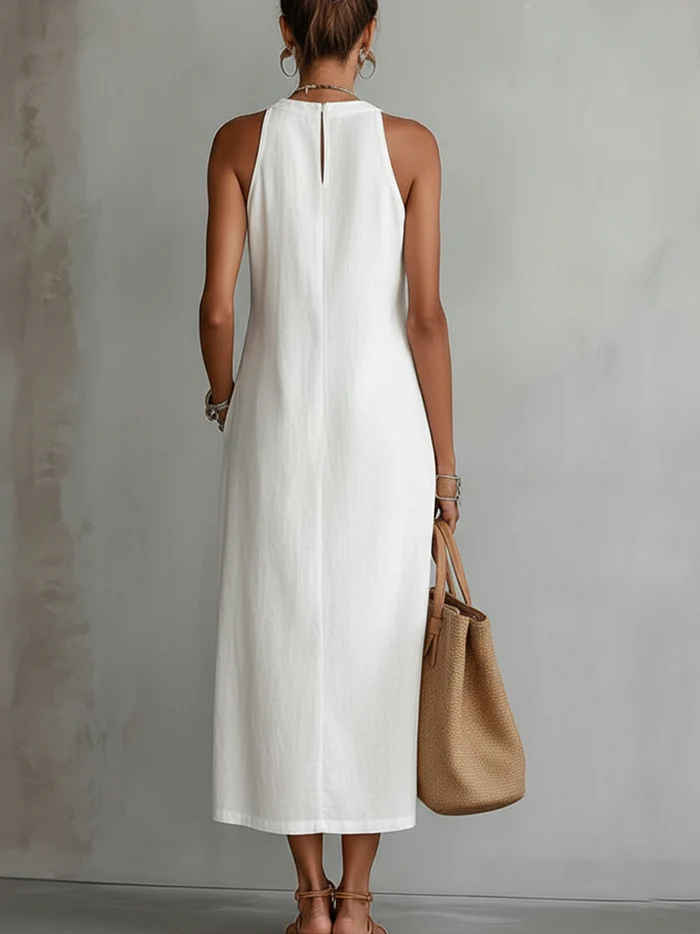 Cecilia | Midi Dress With a Mandarin Collar
