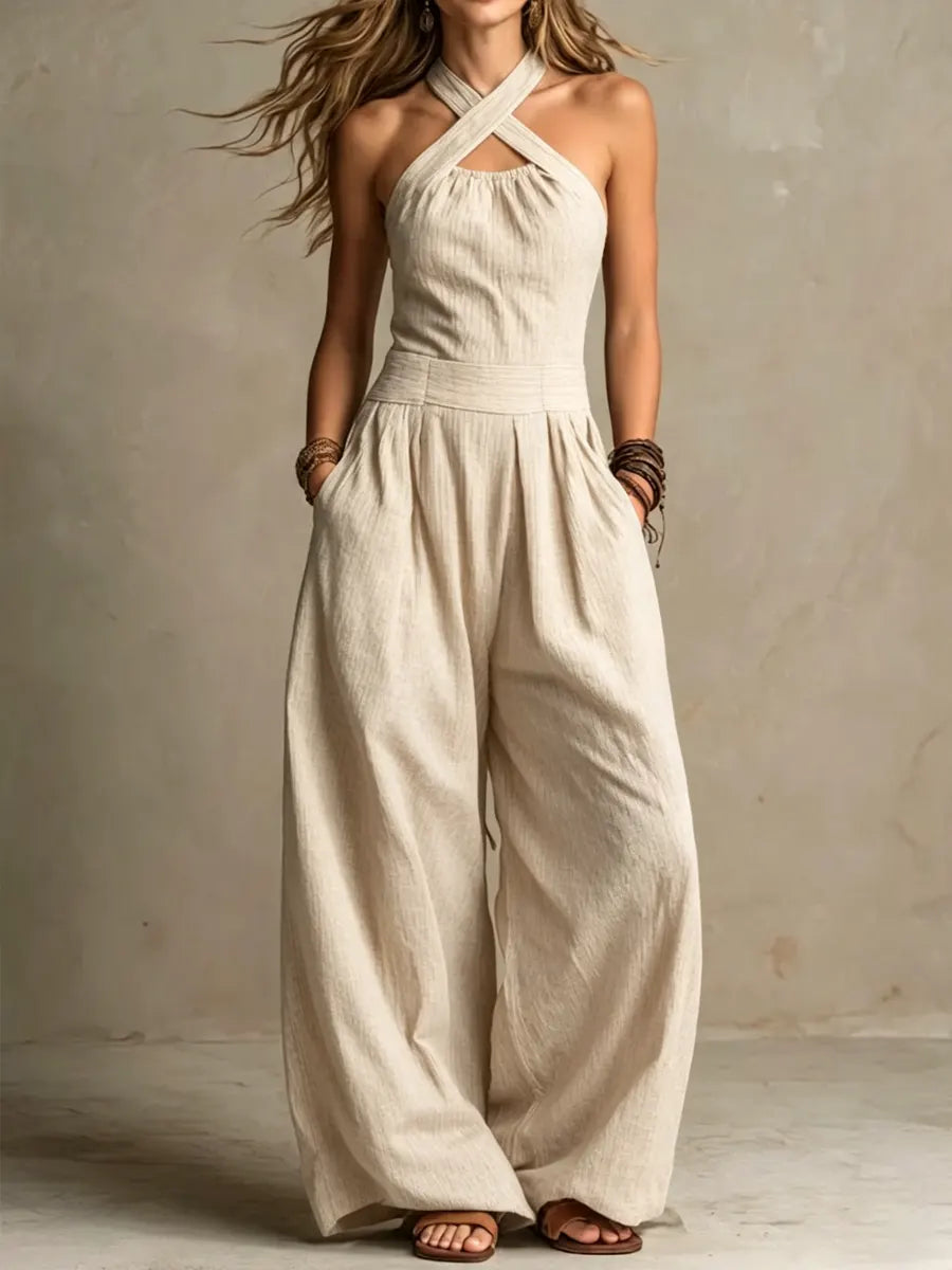 Ingrid | Elegant Crossover Neckline Jumpsuit