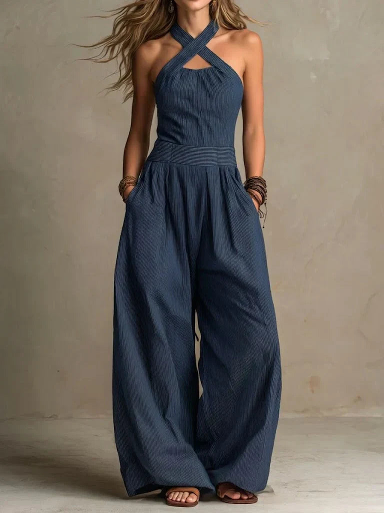 Ingrid | Elegant Crossover Neckline Jumpsuit