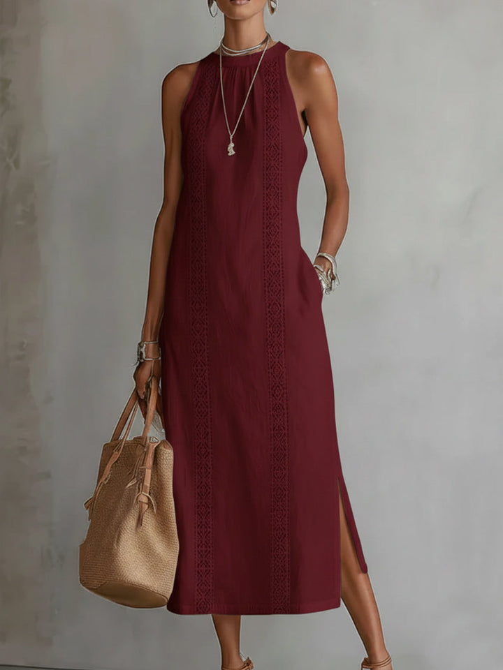 Cecilia | Midi Dress With a Mandarin Collar