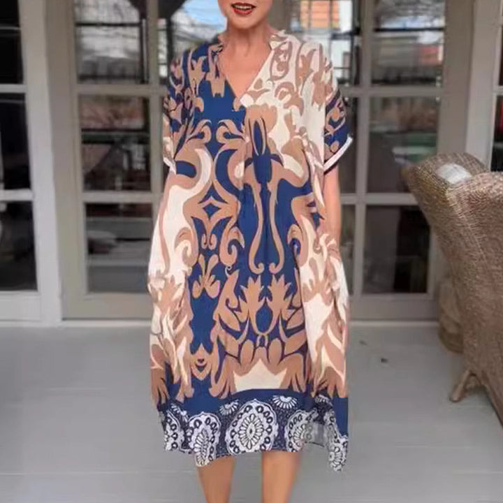 Evelora | Printed Midi Dress