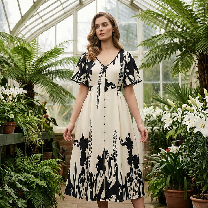 Julavie | Botanical Midi Dress