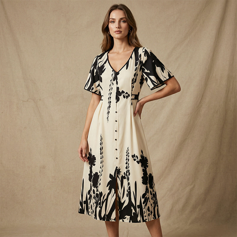 Julavie | Botanical Midi Dress