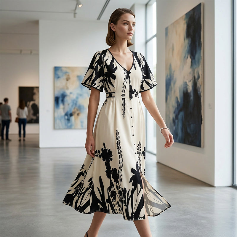 Julavie | Botanical Midi Dress